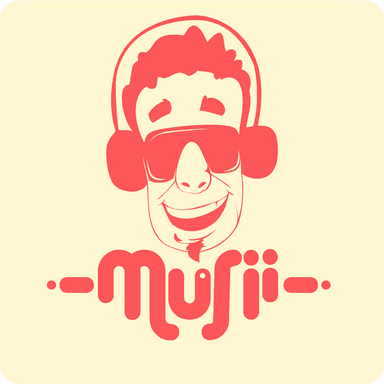 Music & amuse app Logo Design, featuring a cartoon character icon, illustrated and designed by weditt.com