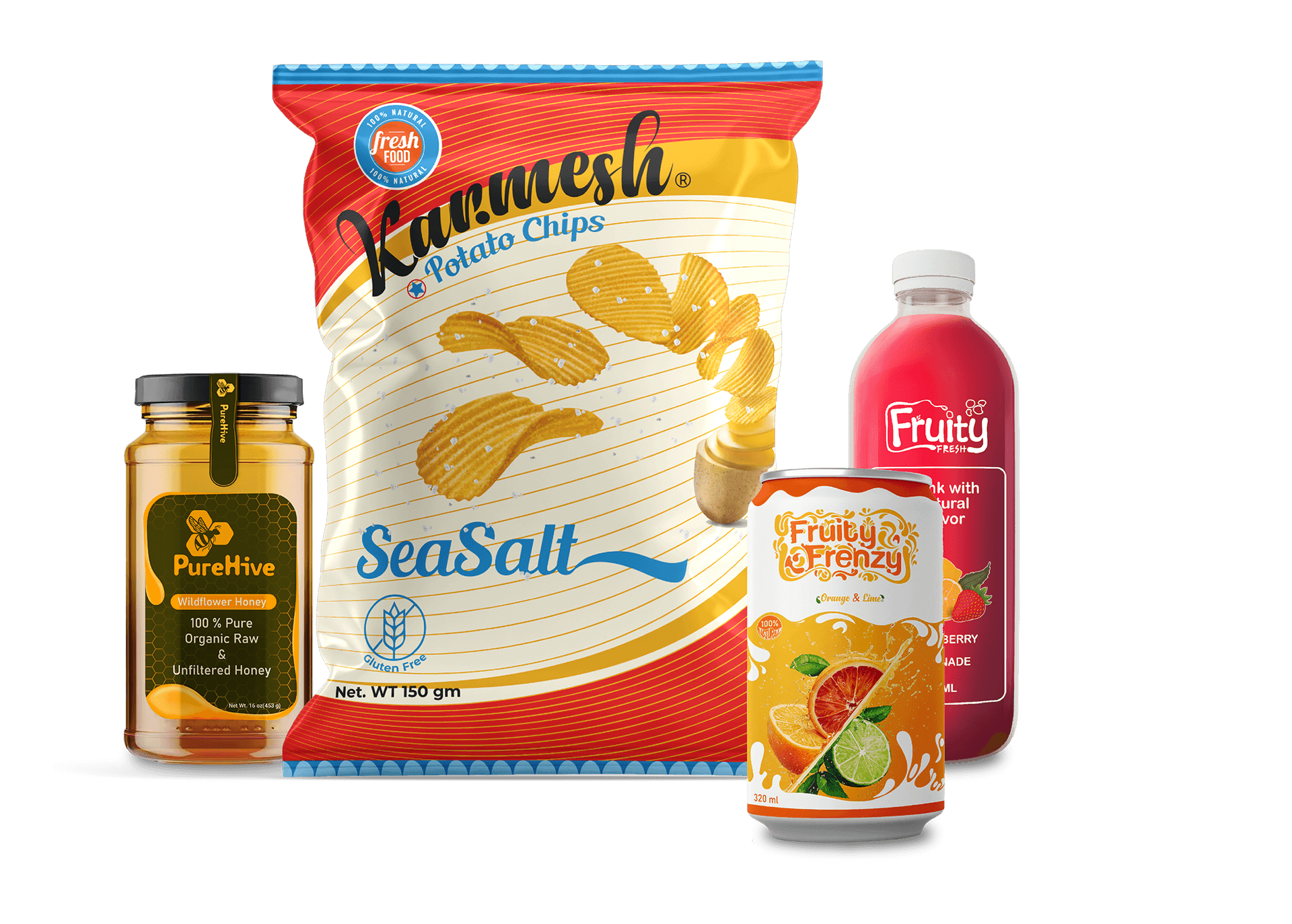 Custom package design for a food products, created by Weditt Studio.